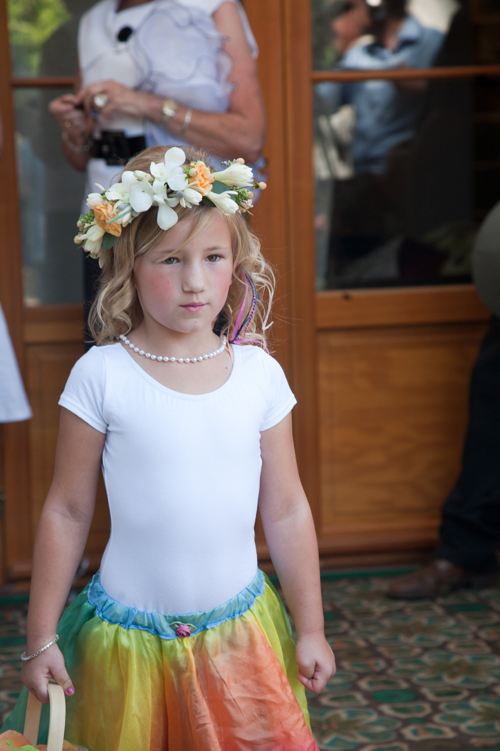 The flower girl prepares to walk down the aisle